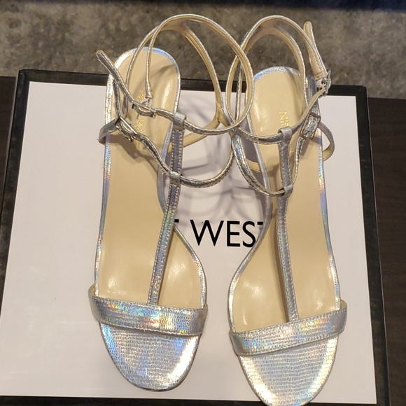 Nine West Shoes - Nine West Silver Metallic Heels